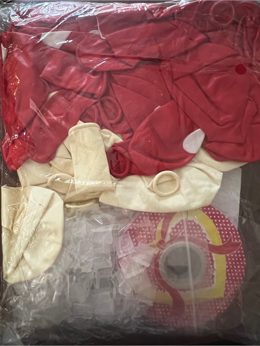 Red White Heart Balloon Decoration Kit w/ Ribbon & Clips Party Supplies 50pcs - Picture 3 of 3